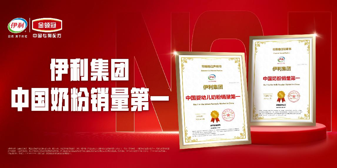 伊利集团中国婴幼儿奶粉销量第一！实力彰显行业领导地位！