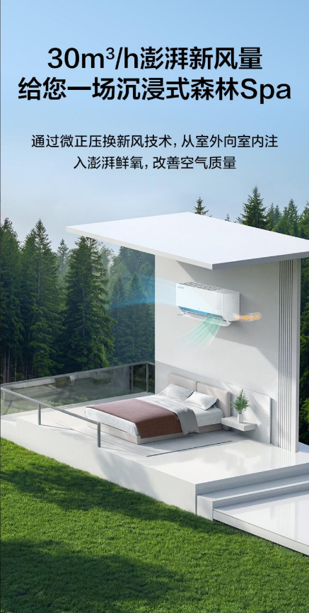 告别春季空调病TCL小蓝翼·森林风AI健康新风空调守护呼吸健康(图2)